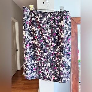 TALBOTS Watercolor Floral Print Pencil Skirt